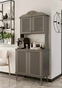 Έπιπλο Μπαρ Καφέ Γκρι BRADO 90x40x20