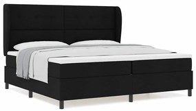 vidaXL Κρεβάτι με ελατήρια με στρώμα Μαύρο 200 x 200 cm ύφασμα