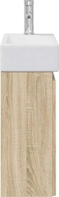 vidaXL Μονάδα μπάνιου με βρύση Sonoma Δρυς 45,5 x 22,5 x 84 εκ