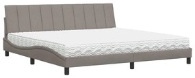 vidaXL Κρεβάτι με Στρώμα Taupe 200x200 εκ. Υφασμάτινο