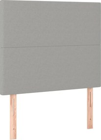vidaXL Κρεβάτι Boxspring με Στρώμα &amp; LED Αν.Γκρι 80x200 εκ. Υφασμάτινο