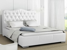 Κρεβάτι Baltimore 141, Διπλό, Άσπρο, Οικολογικό δέρμα, Τάβλες για Κρεβάτι, 160x218x100cm, 125 kg | Epipla1.gr