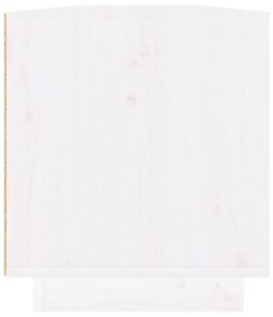 Έπιπλο Τηλεόρασης Λευκό 110 x 34 x 40 εκ. από Μασίφ Ξύλο Πεύκου - Λευκό