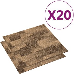 vidaXL Χάλι Δαπέδου 20 τμχ. Καφέ 50 x 50 cm PP Χαμηλός πέλος