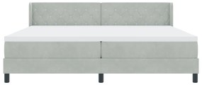 vidaXL Κρεβάτι με Στρώμα Φωτεινό Γκρι 200x200 εκ Βελούδο