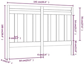 vidaXL Κεφαλάρι Κρεβατιού Λευκό 141 x 4 x 100 εκ. Μασίφ Ξύλο Πεύκου