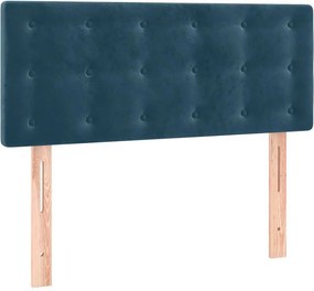 vidaXL Κρεβάτι Boxspring με Στρώμα Σκούρο Μπλε 90x200 εκ. Βελούδινο