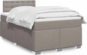 vidaXL Κρεβάτι Boxspring με Στρώμα Taupe 120x190 εκ. Υφασμάτινο