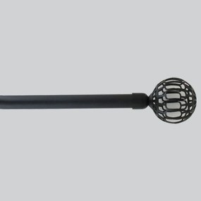 Κουρτινόξυλο Φ19mm Μονό Επεκτεινόμενο 120-210cm Με Άκρα L-N Facette Black 78890120955