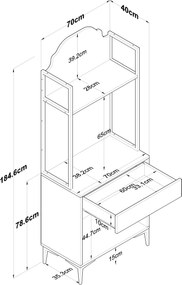 Ντουλάπι Καρυδί / Λευκό FADEGRU 70x40x184.6
