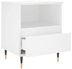 vidaXL Κομοδίνο Λευκό 40 x 35 x 50 εκ. από Επεξεργασμένο Ξύλο