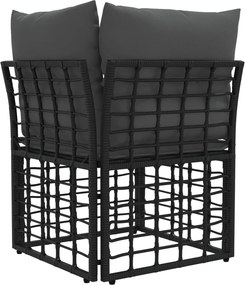 vidaXL Μονάδα Γωνιακού Καναπέ Εξωτερικού Χώρου Modular Μαύρο