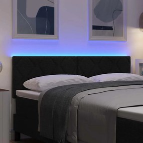 vidaXL LED κεφαλάρι Μαύρο ύφασμα