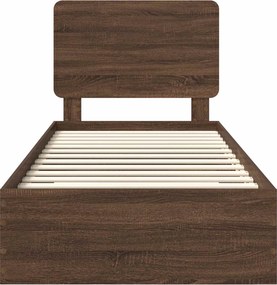 vidaXL Σκελετός Κρεβατιού Καφέ δρυς 75 x 190 cm Επεξεργασμένο ξύλο