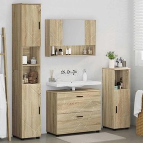 vidaXL Σετ Επίπλων Μπάνιου με ράφι 4 pcs Sonoma Δρυς 30 x 35 x 192 εκ.