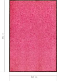 vidaXL Πατάκι Εισόδου Πλενόμενο Ροζ 120 x 180 εκ.