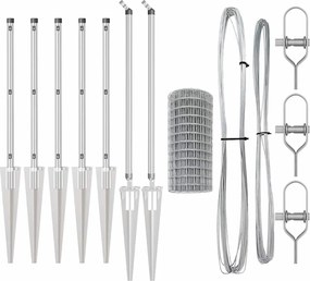 vidaXL Τεντώτο με στήριγμα Ασημί 0,4 x 10 μ Ατσάλι