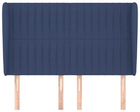Κεφαλάρι με Πτερύγια Μπλε 147x23x118/128 εκ. Υφασμάτινο - Μπλε