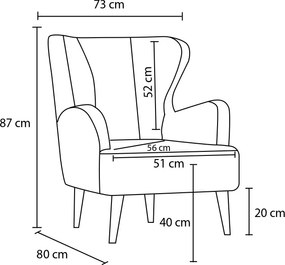 Wing Chair Karina Prestij - Cream Cream