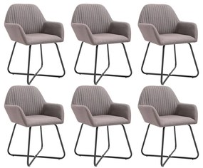Καρέκλες Τραπεζαρίας 6 τεμ. Χρώμα Taupe Υφασμάτινες - Μπεζ-Γκρι