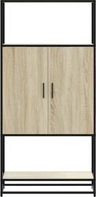 vidaXL Highboard Δρυς sonoma 68x35x139 cm Επεξεργασμένο ξύλο μέταλλο