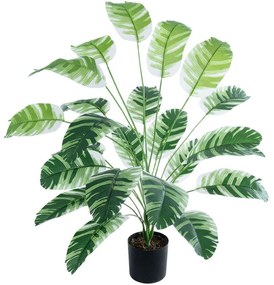 Τεχνητό Φυτό Banana Zebra 20918 Φ83x80cm Green-White GloboStar Polyethylene,Fabric