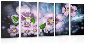 λουλούδια φαντασίας εικόνας 5 μερών - 100x50