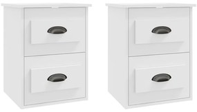vidaXL Κομοδίνα Επιτοίχια 2 τεμ. Λευκά 41,5x36x53 εκ.