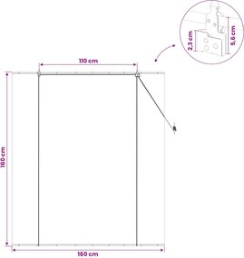 vidaXL Ρόλερ (στόρι) Φυσικό 160 x 160 cm Μπαμπού