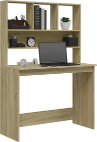 vidaXL Γραφείο με Ράφια Sonoma Δρυς 102x45x148 εκ. Επεξεργασμένο Ξύλο