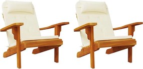 vidaXL Μαξιλάρια Καρέκλας Adirondack 2 τεμ. Κρεμ από Ύφασμα Oxford