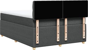 vidaXL Κρεβάτι Boxspring με Στρώμα Σκούρο Γκρι 140x200 εκ Υφασμάτινο
