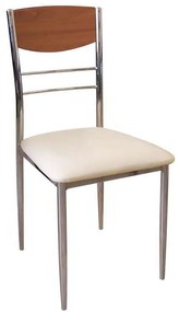 Καρέκλα Dino Χρώμιο-Κερασί-Εκρού PVC Συσκ.6τμχ 42x51x90cm
