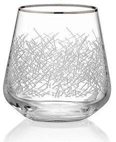 Ποτήρι Ουίσκι Sandra Ασημι Ρίγα 290ml - Crystalex - 6 ΤΜΧ