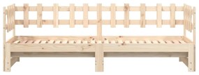 vidaXL Καναπές Κρεβάτι Συρόμενος 2x(90x200) εκ. από Μασίφ Ξύλο Πεύκου