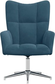 vidaXL Πολυθρόνα Relax Μπλε Βελούδινη