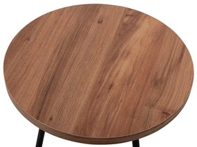 Τραπεζάκια σαλονιού KISSA C18174.04 Σετ 3 τμχ Μελαμίνη Φυσικό με Μαύρα Μεταλλικά πόδια 33x33x53 εκ.