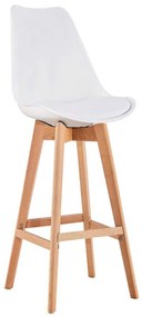 Σκαμπό Μπαρ Logan Λευκό 10-0102 56Χ47Χ105cm Wood, Technoderma