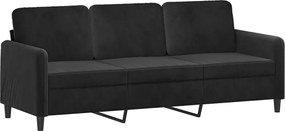 vidaXL Σετ Σαλονιού 3 Τεμαχίων Μαύρο Βελούδινο