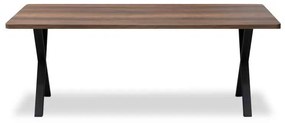 Τραπέζι Jeremy Megapap Mdf - μεταλλικό χρώμα καρυδί 200x100x75εκ.