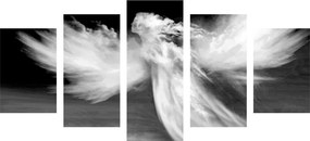 Εικόνα 5 μερών ενός αγγέλου στα σύννεφα σε ασπρόμαυρο - 100x50