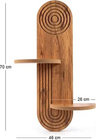 Ραφιέρα τοίχου Artwill Megapap Mdf χρώμα oak 46x13x70εκ.