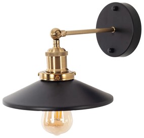 Artekko Aluminum Φωτιστικό Απλίκα Μονόφωτο (Ε27) Μαύρο/Χρυσό με Καθρέφτη (24x24x14)cm Artekko 023-3323