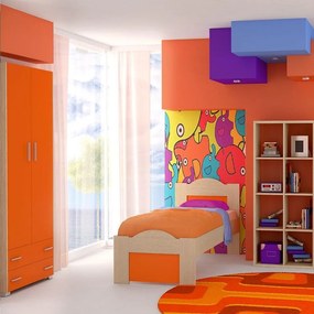 Κρεβάτι Παιδικό Νο. 48 Wave 110x190 Oak-Orange  SARRIS812339