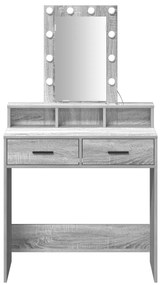 vidaXL Τουαλέτα με LED Φώτα Γκρι Σοναμά 79x41x140 εκ.