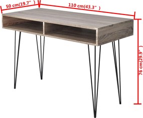 vidaXL Γραφείο με 2 Τμήματα Γκρι