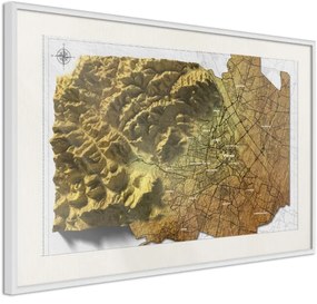 Αφίσα - Raised Relief Map: Vienna - 45x30 - Μαύρο - Χωρίς πασπαρτού