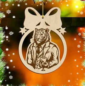 Σετ των 3 Intra απο ξύλο plywood 3mm-4mm πάχος – Ταίριασμα Tigra σε ξύλο Πρωτοχρονιάς 20x25 cm INTRAVECTRY-MY558237