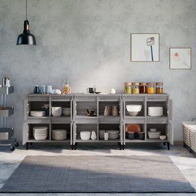 vidaXL Ντουλάπι 3 τεμ. Γκρι Sonoma 60x35x70 εκ. από Επεξεργασμένο Ξύλο
