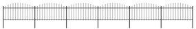 vidaXL Κάγκελα Περίφραξης με Λόγχες Μαύρα (1,25-1,5)x10,2 μ. Ατσάλινα
